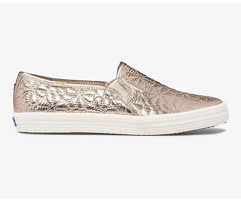Keds Women's X Kate Spade New York Double Decker Quilted Nylon Golden Slip On Shoes - NB5479381